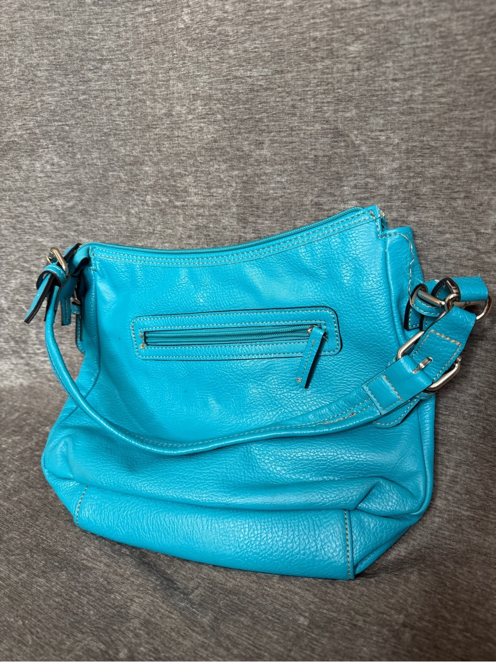 Chaps Turquoise Leather Shoulder Bag